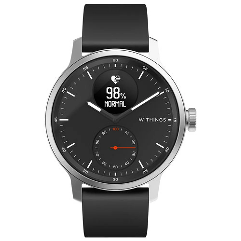 Montre intelligente hybride 42 mm ScanWatch Withings moniteur de fréquence cardiaque/oxymètre - Noir