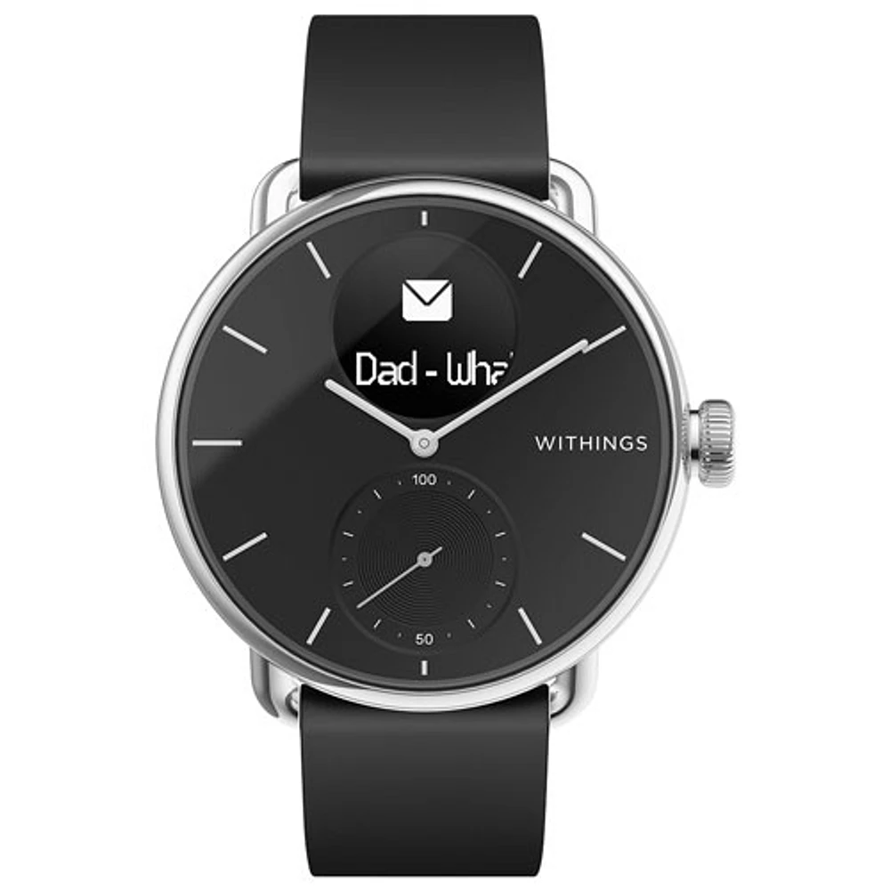 Montre intelligente hybride 38 mm ScanWatch Withings moniteur de fréquence cardiaque/oxymètre - Noir