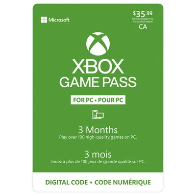 PC Game Pass 3-Month Membership - Digital Download