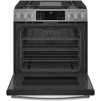 GE Profile 30" 5.6 Cu.Ft. True Convection 5-Burner Slide-In Gas Air Fry Range (PCGS930YPFS) - Stainless