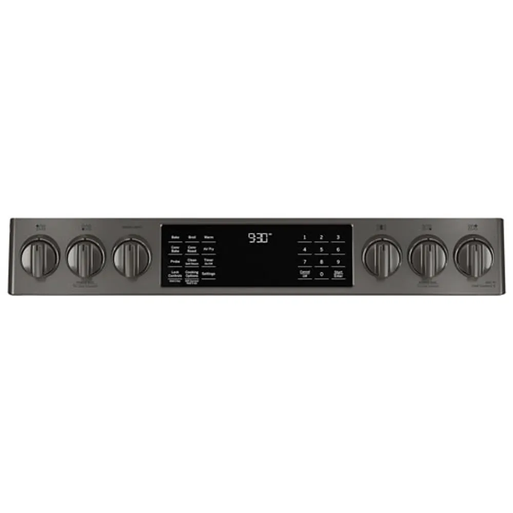 Cuisinière gaz enc. 5 brûleurs conv. véri./friture air 5,6 pi³ 30po Profile de GE (PCGS930YPFS)-Inox