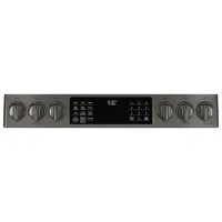 Cuisinière gaz enc. 5 brûleurs conv. véri./friture air 5,6 pi³ 30po Profile de GE (PCGS930YPFS)-Inox