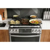 GE Profile 30" 5.6 Cu.Ft. True Convection 5-Burner Slide-In Gas Air Fry Range (PCGS930YPFS) - Stainless