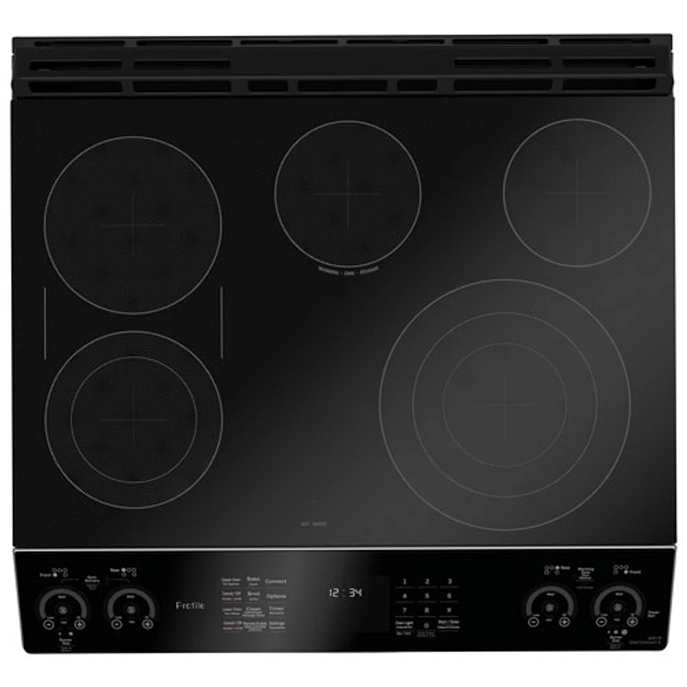 GE Profile 30" 6.7 Cu. Ft. Double Oven 5-Element Slide-In Electric Range (PCS980YMFS) - Stainless