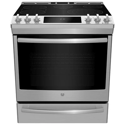 Cuisinière électrique enc. 5 éléments/conv. véritable 5,3 pi³ 30 po Profile de GE (PCS940YMFS)-Inox