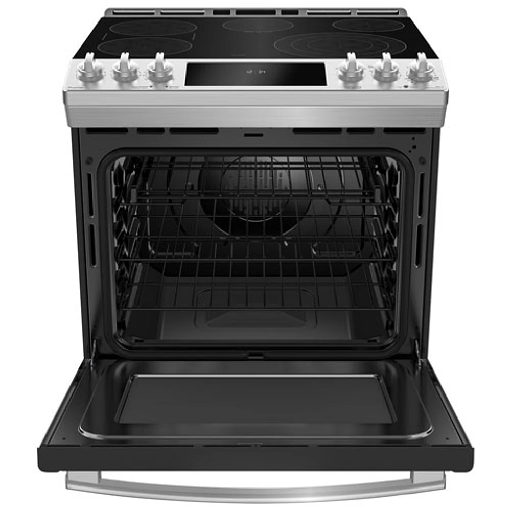 GE Profile 30" 5.3 Cu. Ft. True Convection 5-Element Slide-In Electric Range (PCS940YMFS) - Stainless