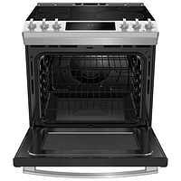 GE Profile 30" 5.3 Cu. Ft. True Convection 5-Element Slide-In Electric Range (PCS940YMFS) - Stainless