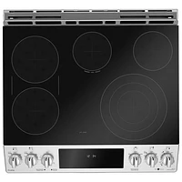 GE Profile 30" 5.3 Cu. Ft. True Convection 5-Element Slide-In Electric Range (PCS940YMFS) - Stainless