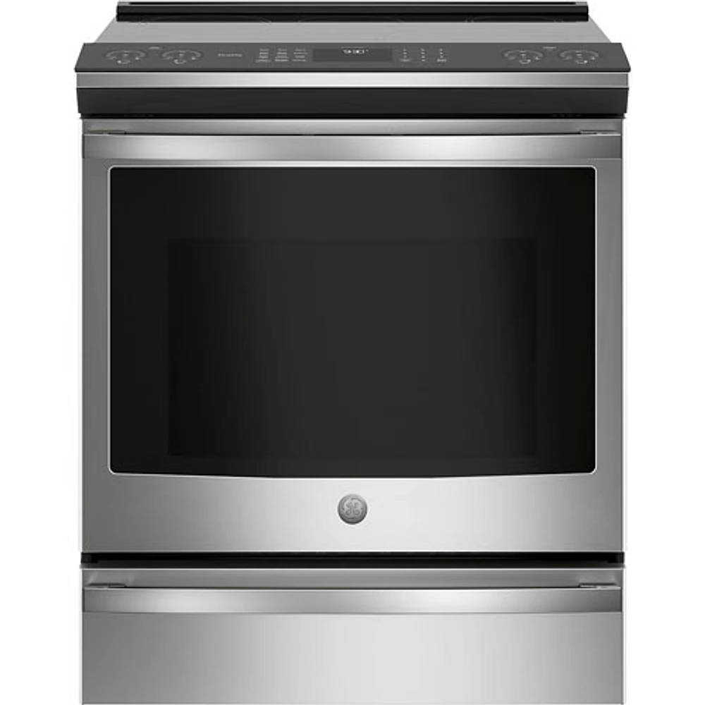 GE Profile 30" 5.3 Cu. Ft. True Convection 5-Element Slide-In Induction Range (PCHS920YMFS) - Stainless