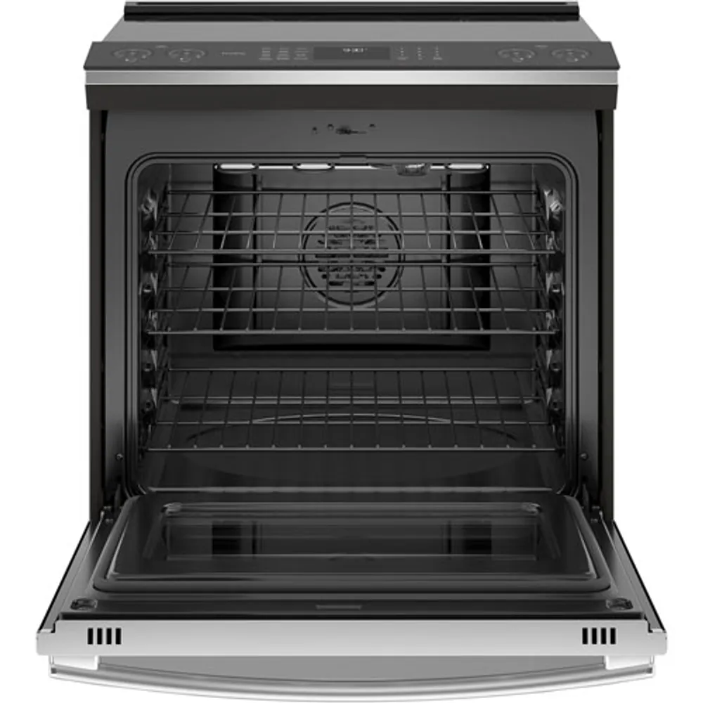 GE Profile 30" 5.3 Cu. Ft. True Convection 5-Element Slide-In Induction Range (PCHS920YMFS) - Stainless