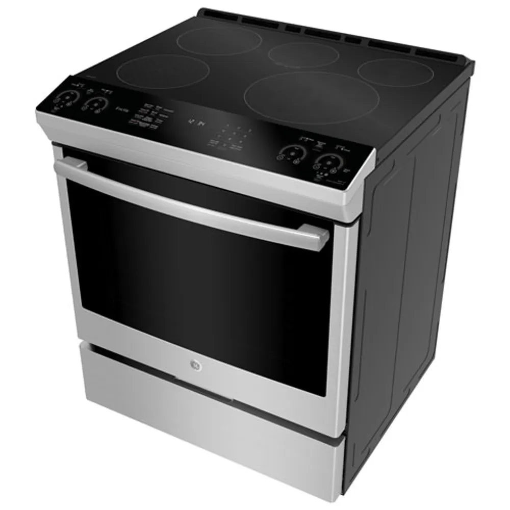 GE Profile 30" 5.3 Cu. Ft. True Convection 5-Element Slide-In Induction Range (PCHS920YMFS) - Stainless