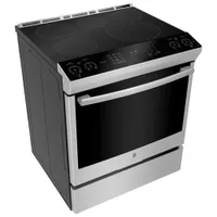 GE Profile 30" 5.3 Cu. Ft. True Convection 5-Element Slide-In Induction Range (PCHS920YMFS) - Stainless