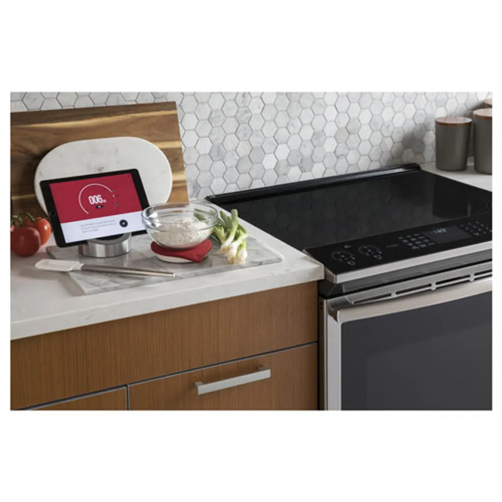 GE Profile 30" 5.3 Cu. Ft. True Convection 5-Element Slide-In Induction Range (PCHS920YMFS) - Stainless