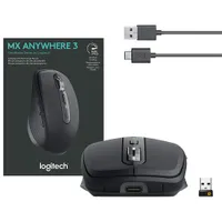 Logitech MX Anywhere 3 Wireless Compact Mouse - Black