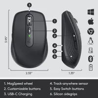 Logitech MX Anywhere 3 Wireless Compact Mouse - Black