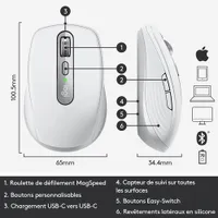 Logitech MX Anywhere 3 Bluetooth Darkfield Mouse for Mac - Pale Grey