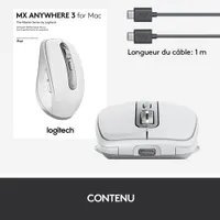 Souris Bluetooth Darkfield MX Anywhere 3 de Logitech pour Mac - Gris pâle