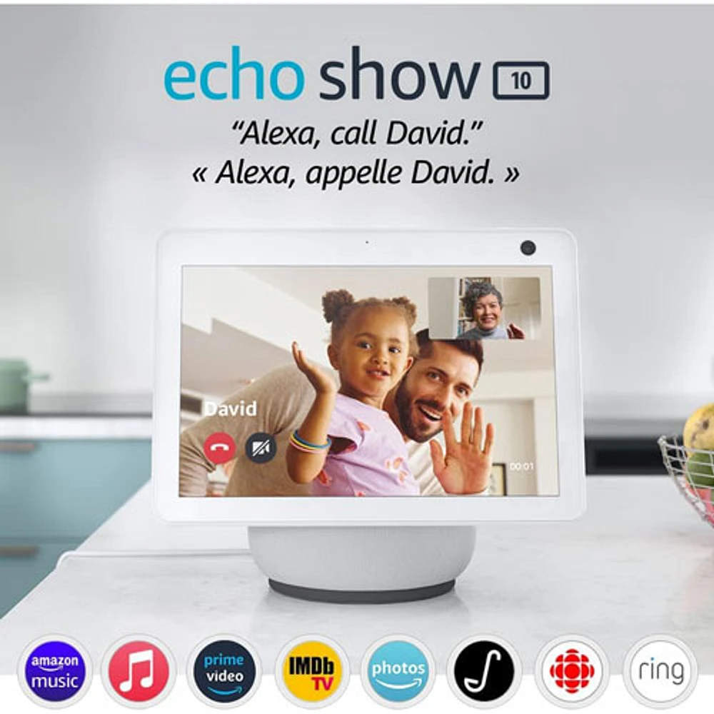 Amazon Echo Show 10 with Alexa - Glacier White