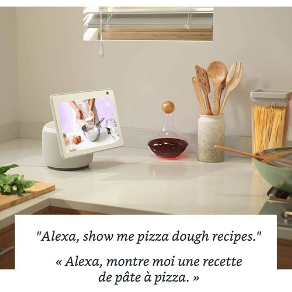 Echo Show 10 d'Amazon avec Alexa - Blanc glacier