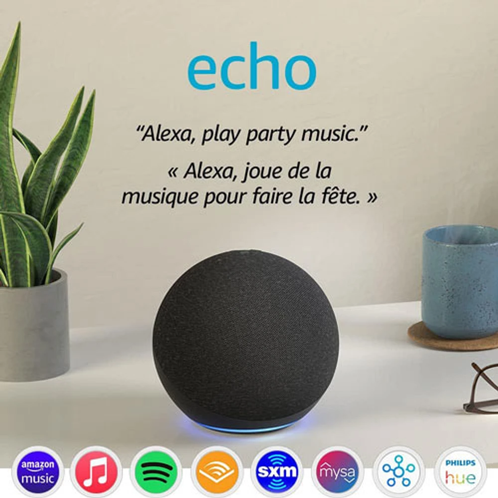 Amazon Echo (4th Gen) Smart Home Hub with Alexa - Charcoal