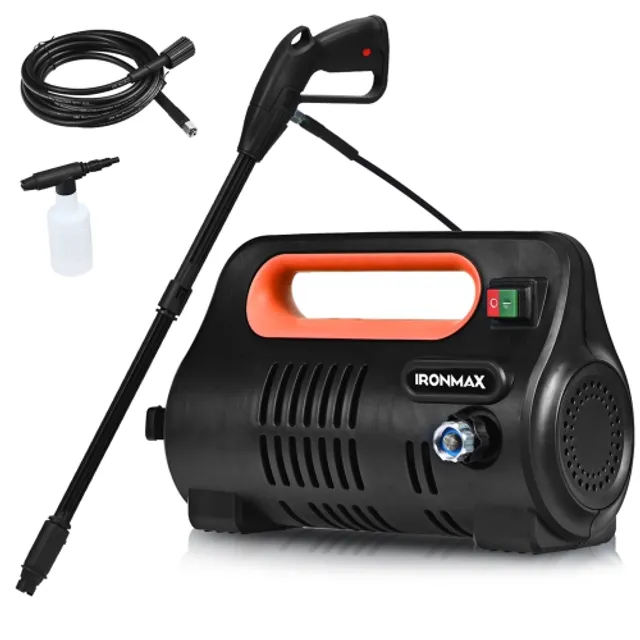 IronMax 3500PSI Electric Pressure Washer 2.6GPM 1800W w/ Wheels 4 Nozzles &  Foam Lance 