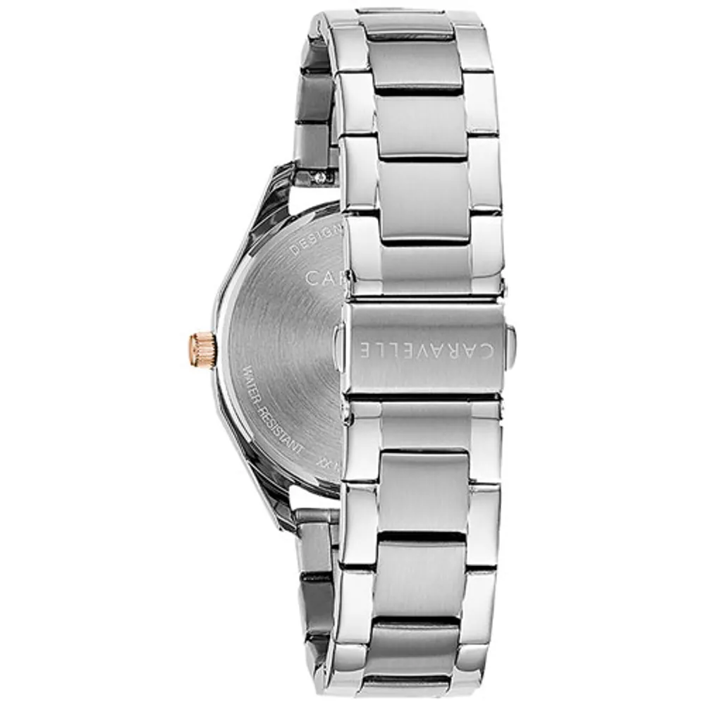 Caravelle Dress 36mm Women's Fashion Watch - Silver/Grey/Rose Gold