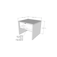 Nexera Modern 1-Drawer Nightstand - White/Bark Grey