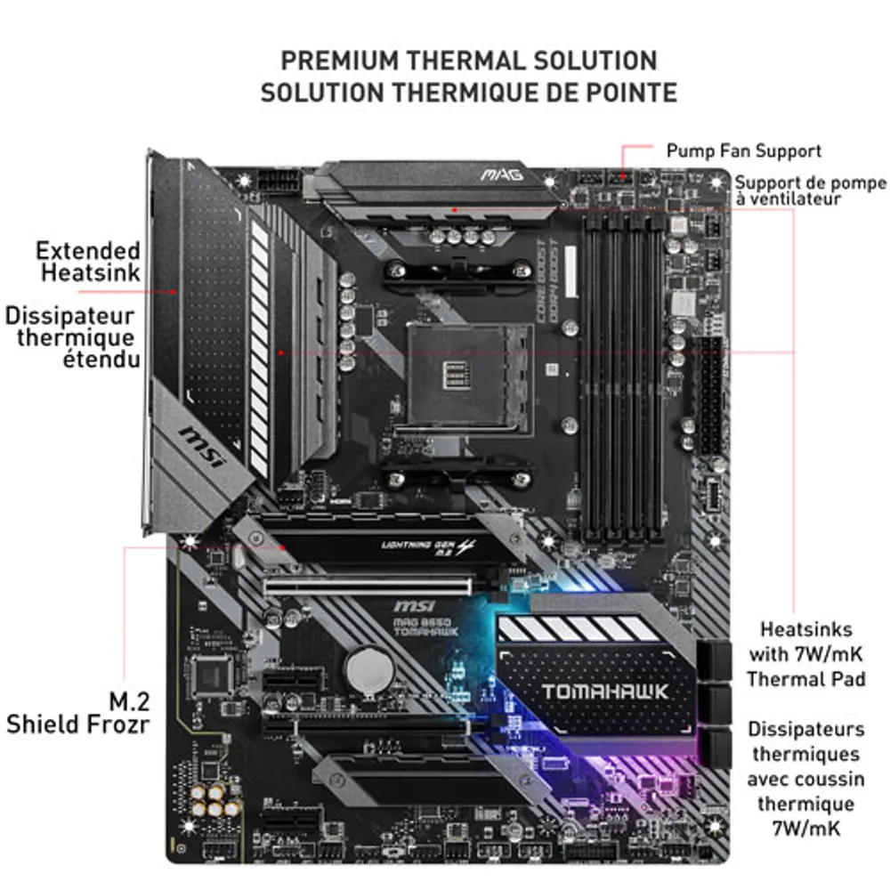 MSI MAG B550 Tomahawk ATX AM4 DDR4 Motherboard for AMD Ryzen 3000/4000/5000 Series CPUs