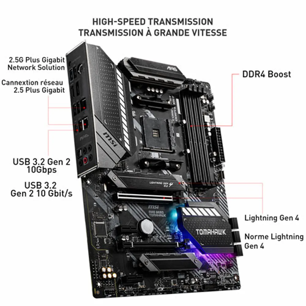 MSI MAG B550 Tomahawk ATX AM4 DDR4 Motherboard for AMD Ryzen 3000/4000/5000 Series CPUs