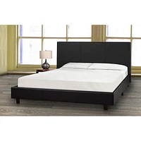 Brassex Modern Upholstered Platform Bed - Queen - Black