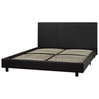 Brassex Modern Upholstered Platform Bed with Bonnell Coil Mattress - Double