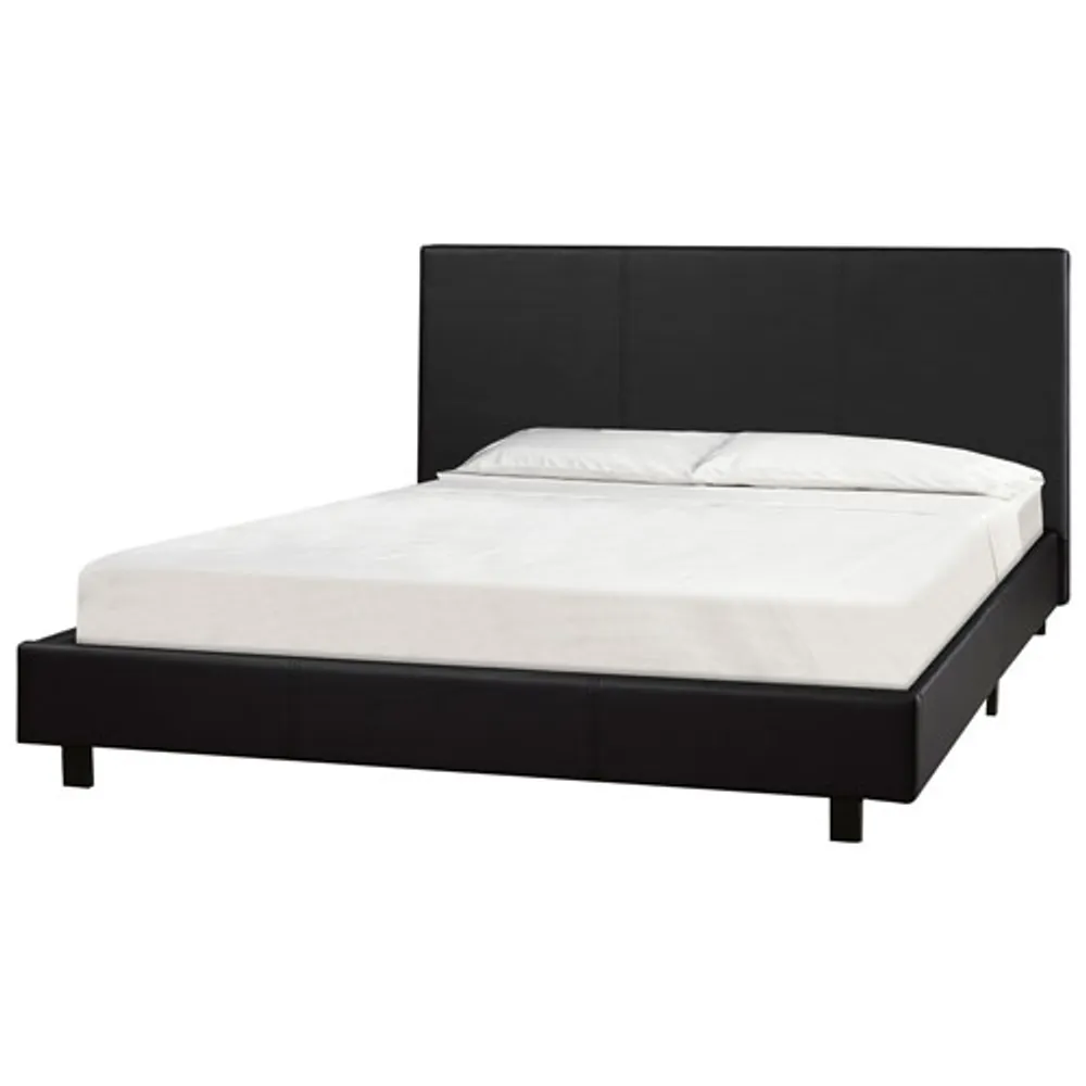 Brassex Modern Upholstered Platform Bed with Bonnell Coil Mattress - Double