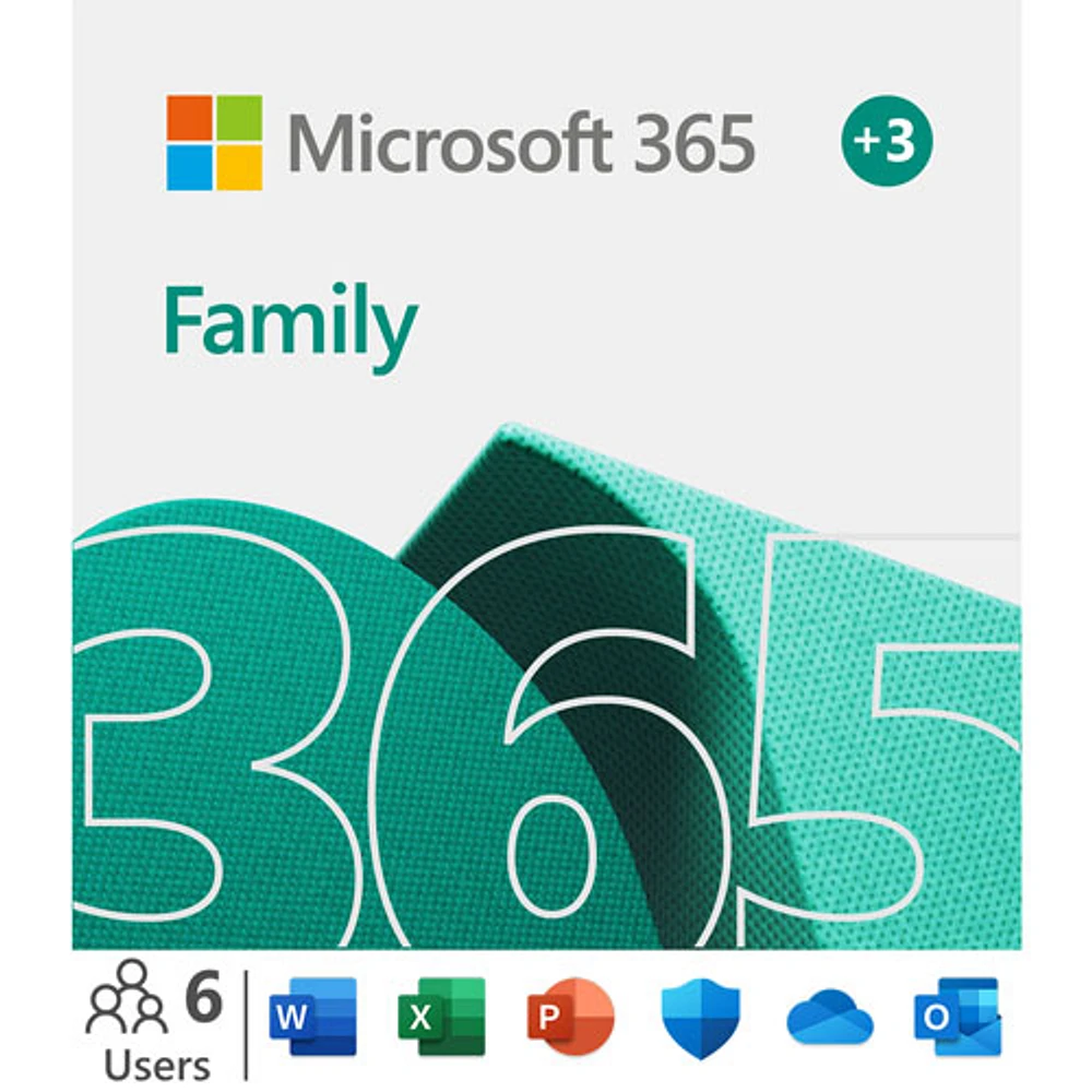 Microsoft 365 Family (PC/Mac) - 6 User - 15 Month - Digital Download - With Device Purchase or Membership