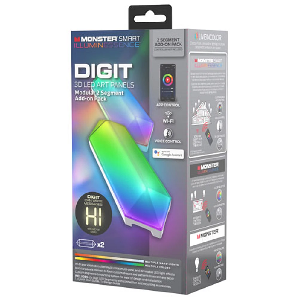 Monster Smart Illuminessence Digit 3D LED Art Panel Add-On Pack - 2 Panels