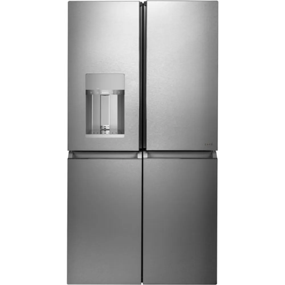 Cafe 36" 27.6 Cu.Ft. French Door Refrigerator w/ Water & Ice Dispenser (CQE28DM5NS5) -Platinum Glass