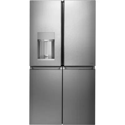 Cafe 36" 27.6 Cu.Ft. French Door Refrigerator w/ Water & Ice Dispenser (CQE28DM5NS5) -Platinum Glass