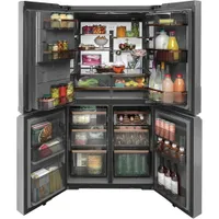 Cafe 36" 27.6 Cu.Ft. French Door Refrigerator w/ Water & Ice Dispenser (CQE28DM5NS5) -Platinum Glass