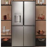 Cafe 36" 27.6 Cu.Ft. French Door Refrigerator w/ Water & Ice Dispenser (CQE28DM5NS5) -Platinum Glass