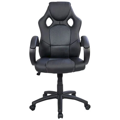 TygerClaw Ergonomic High-Back Bonded Leather Gaming Chair - Black