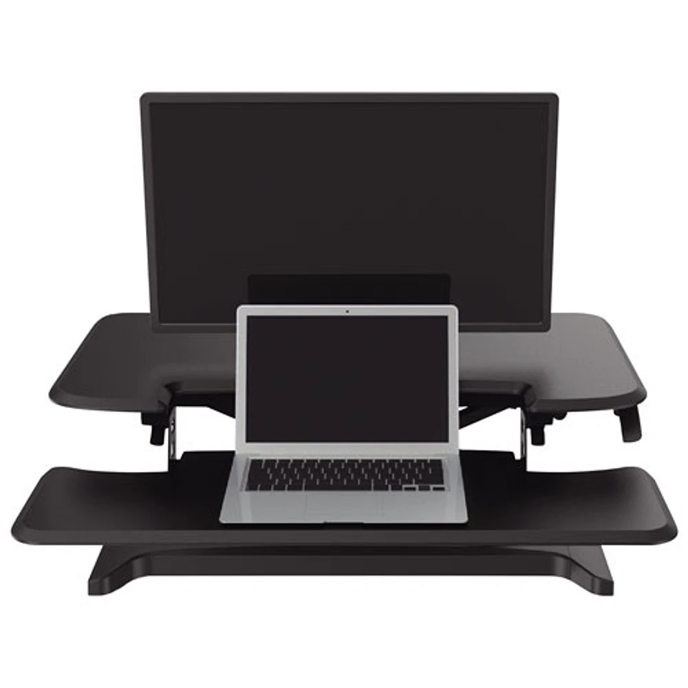 TygerClaw 35"W Ergonomic Sit-Stand Desk Riser - Black