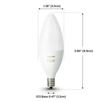 Philips Hue E12 Candelabra Smart LED Bluetooth Light Bulb - White & Colour Ambiance