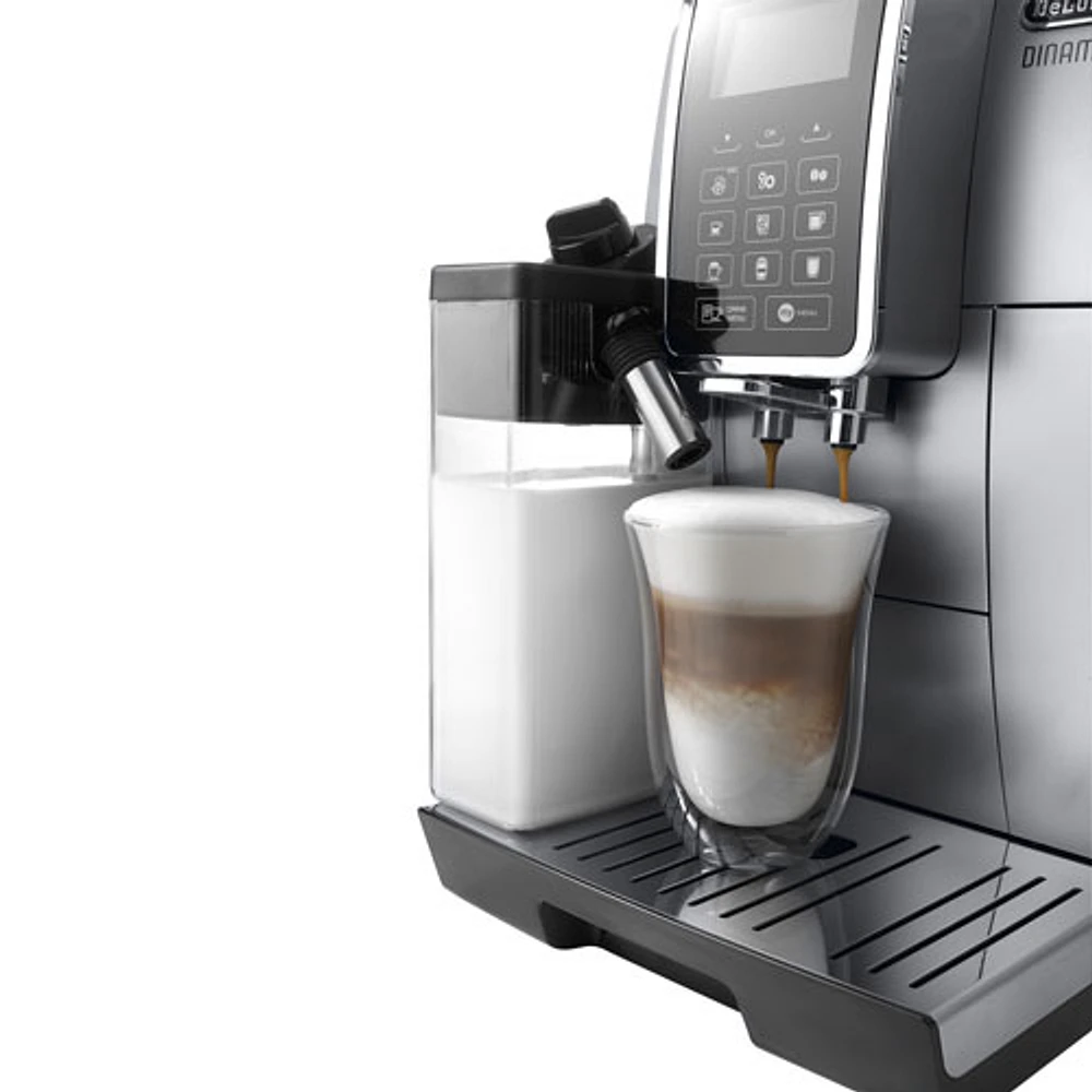 Machine à espresso automatique Dinamica de De'Longhi avec moussoir à lait LatteCrema - Inox