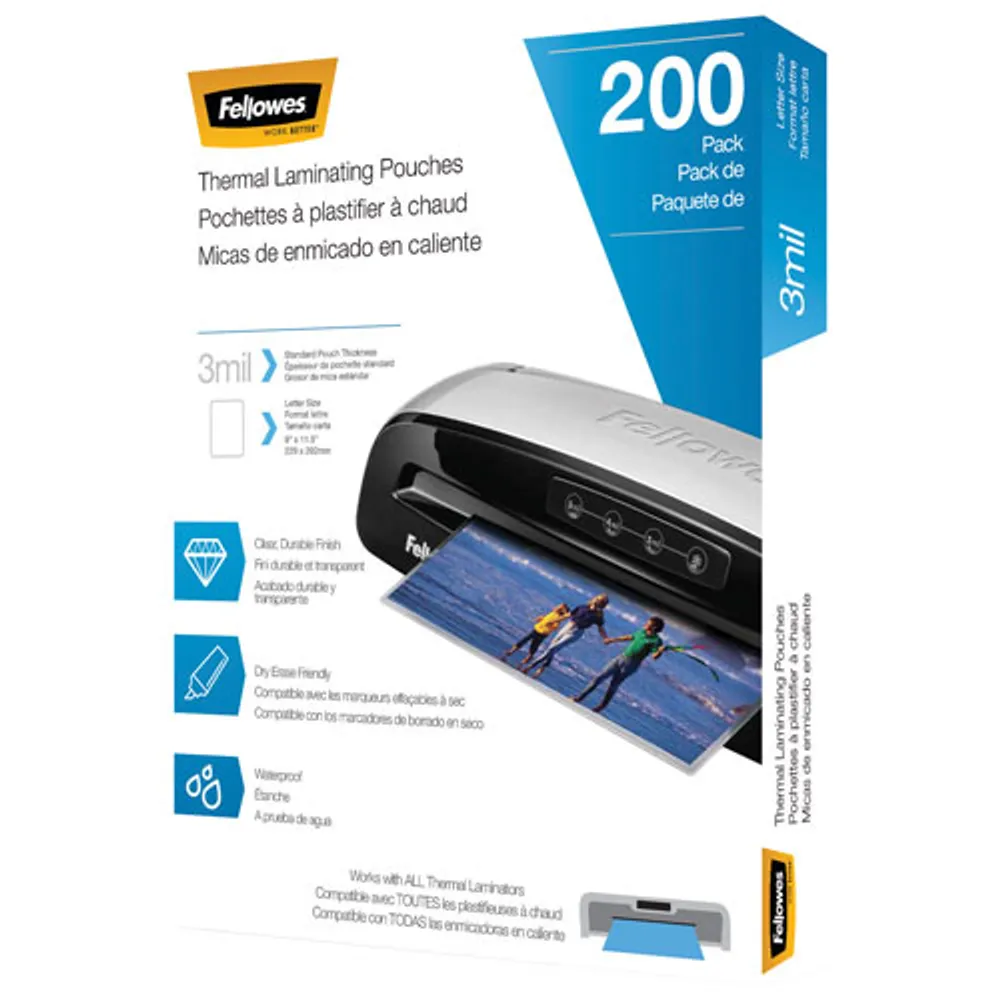 Fellowes Halo 125 12.5" Laminator with Retail Office Pouch Starter Kit