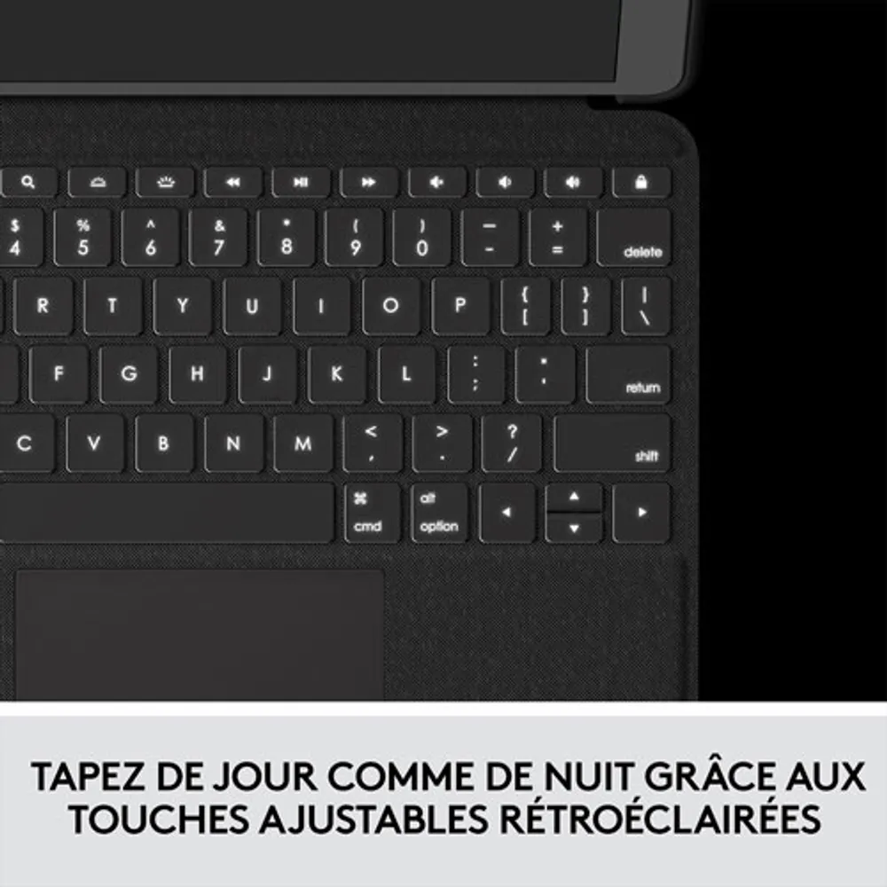 Étui-clavier Folio Touch de Logitech pour iPad Air de 11 po (M2), iPad Air (5e/4e gén.) avec pavé tactile - Gris