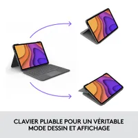 Étui-clavier Folio Touch de Logitech pour iPad Air de 11 po (M2), iPad Air (5e/4e gén.) avec pavé tactile - Gris