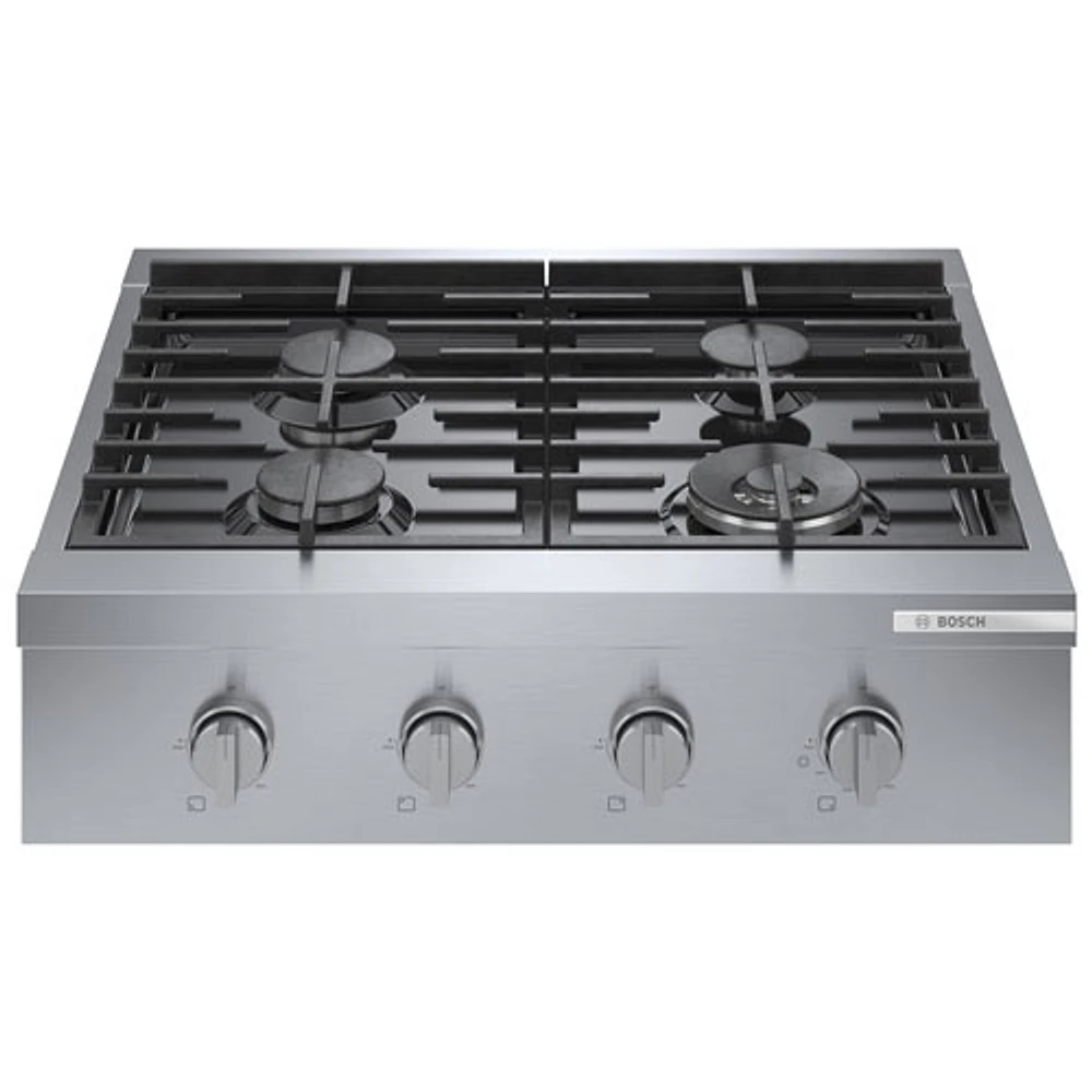 Surface de cuisson à gaz de 30 po à 4 brûleurs de Bosch (RGM8058UC) - Acier inoxydable