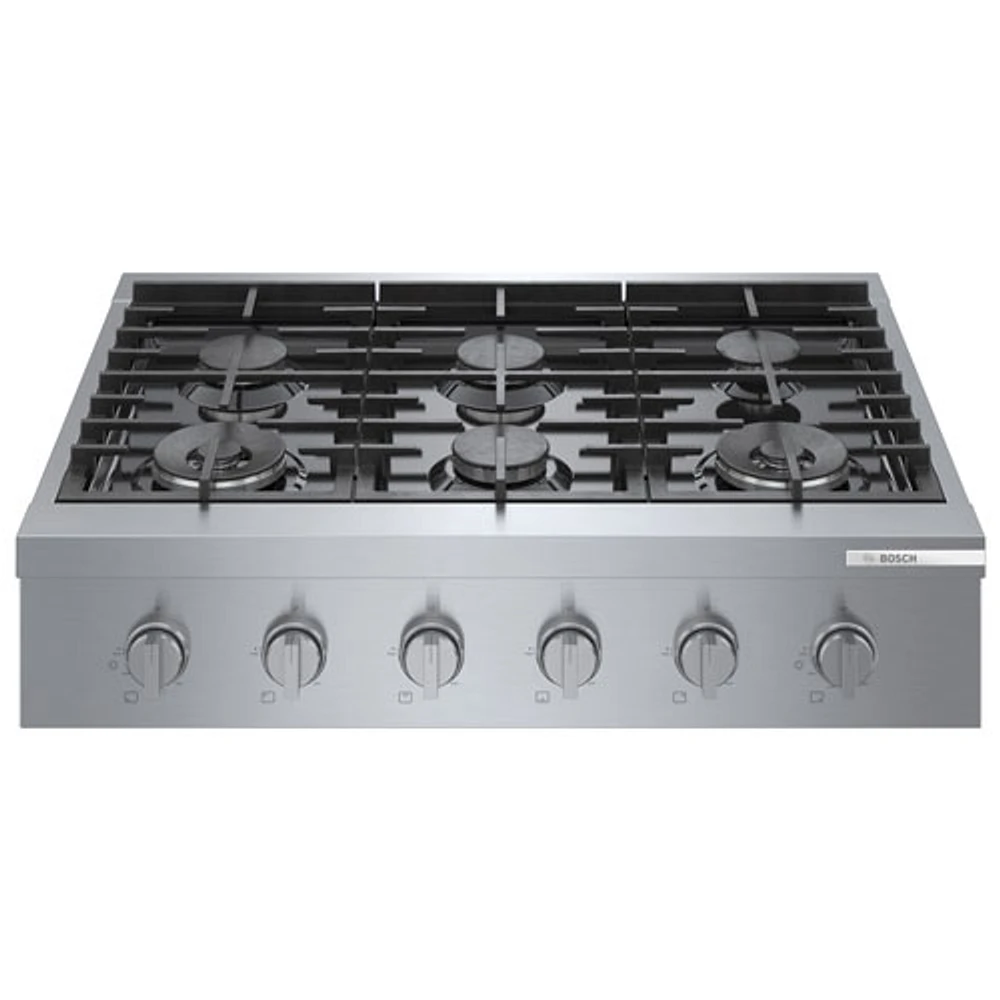 Surface de cuisson à gaz de 36 po à 6 brûleurs de Bosch (RGM8658UC) - Acier inoxydable