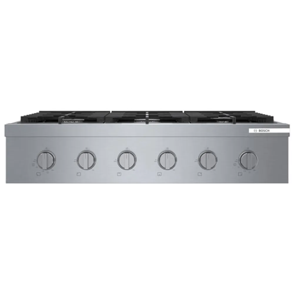 Surface de cuisson à gaz de 36 po à 6 brûleurs de Bosch (RGM8658UC) - Acier inoxydable