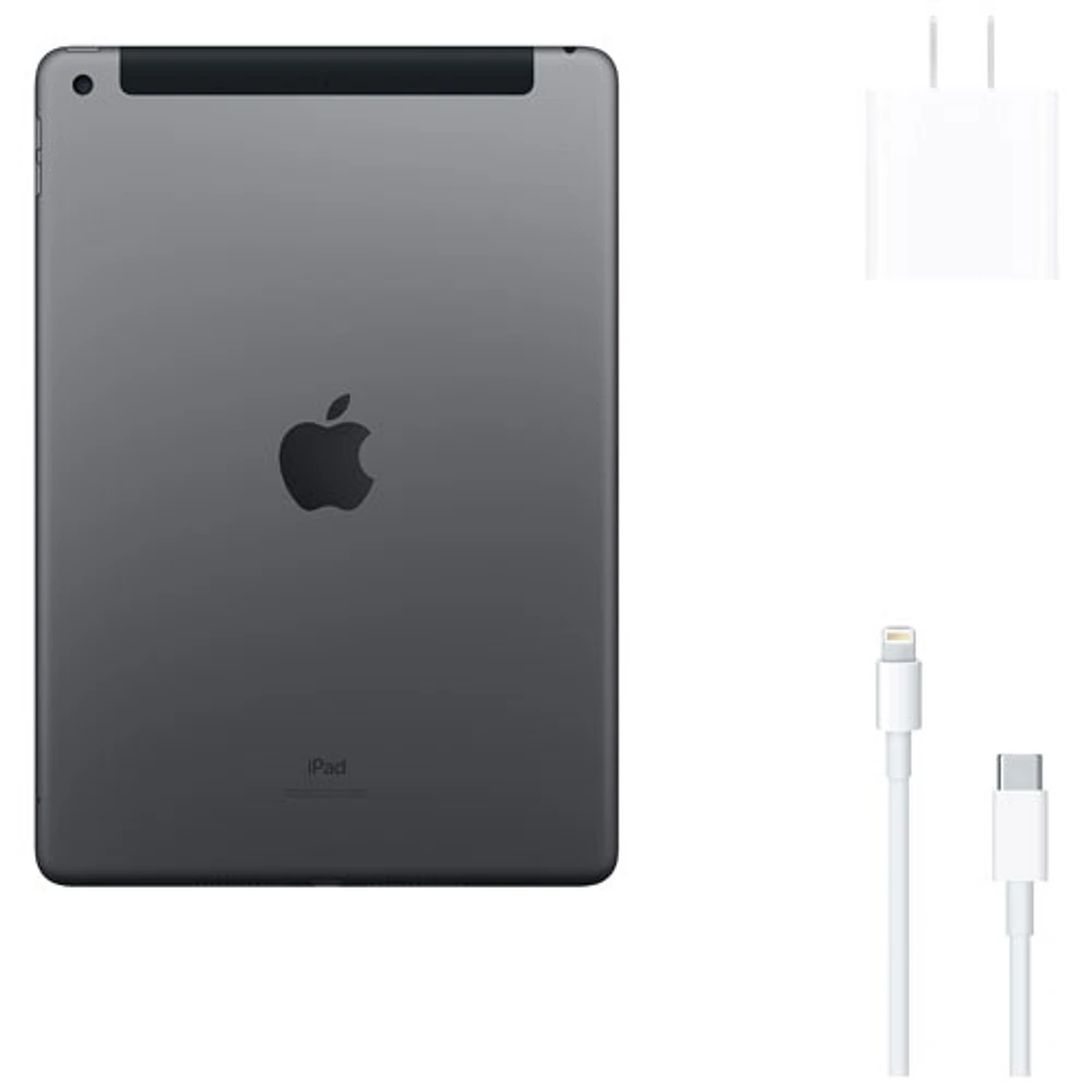 iPad 10,2 po 32 Go Wi-Fi 4G LTE Apple avec Fido (8e gén.) - Gris cosmique - Financement mensuel