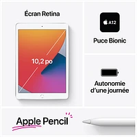 iPad 10,2 po 32 Go Wi-Fi 4G LTE Apple avec Virgin Plus (8e gén.) - Gris cosm. - Financement mensuel